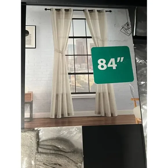 Lucky Brand Set of 2 Window Panels w tiebacks 84” long