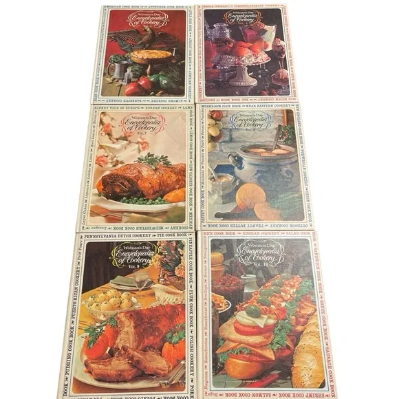 Woman's Day Encyclopedia of Cookery Lot of 6 Vol. 1, 4, 7-10 1966 Hardcover VTG