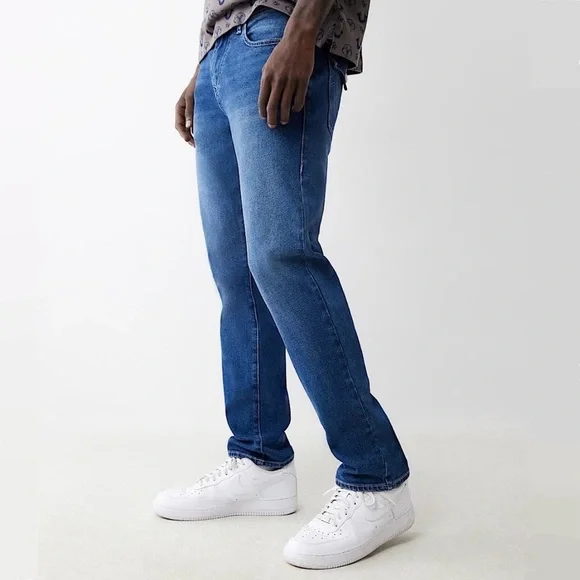 True Religion Geno Relaxed Slim Fit Medium Wash Men’s 36W X 32L Flap Pockets NWT