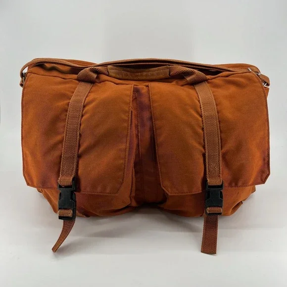 Vtg Whole Earth Provision Co Orange Canvas Field Bag Messenger Shoulder USA Made