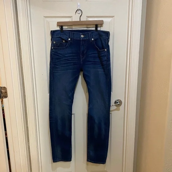True‎ Religion-Men's Rocco Relaxed Skinny Jean-No Flap-Dark Wash- Size 34
