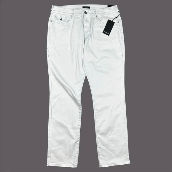 NEW True Religion Jeans Mens 36x32 (Fits 38) White Denim Geno Relaxed Slim $159