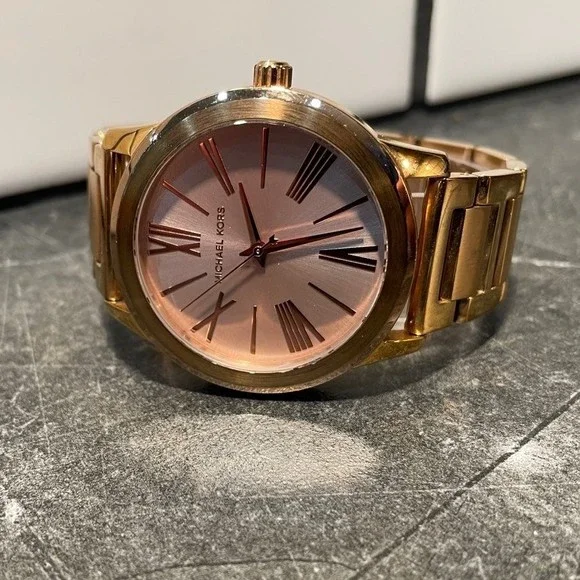 Ladies Copper/Rose Gold Tone Michael Kors Watch with Box - New Battery
