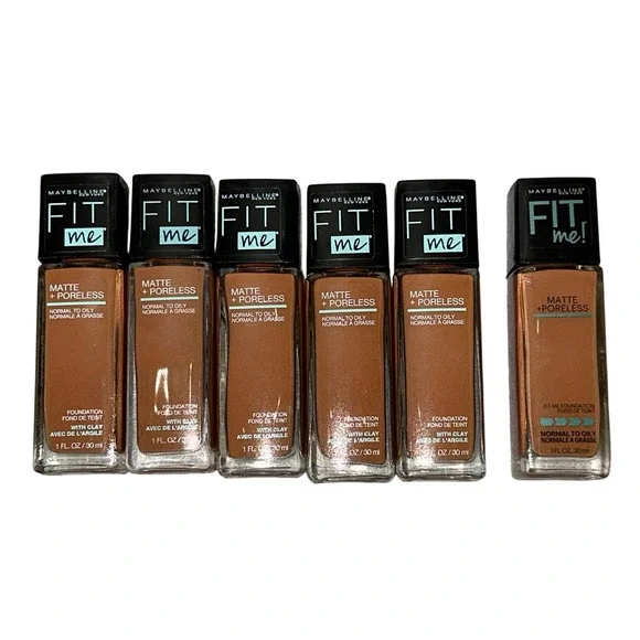 Maybelline‎ Fit Me Matte+Poreless 358 Latte Foundation NEW Lot of 6