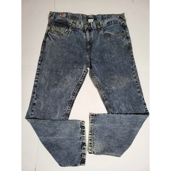 True Religion Geno Ricky Super T Straight Jeans Size 42x30 Blue