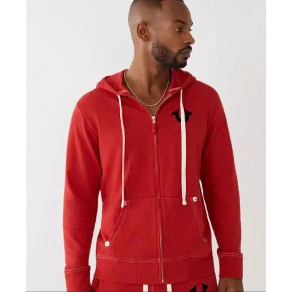 True Religion Buddha Classic Logo Hoodie Red Nwt Size XLarge