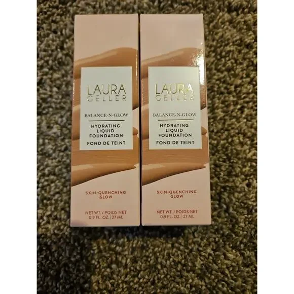 Laura Geller Balance N Glow‎ Hydrating Liquid Foundation 0.9 Oz Medium Lot Of 2