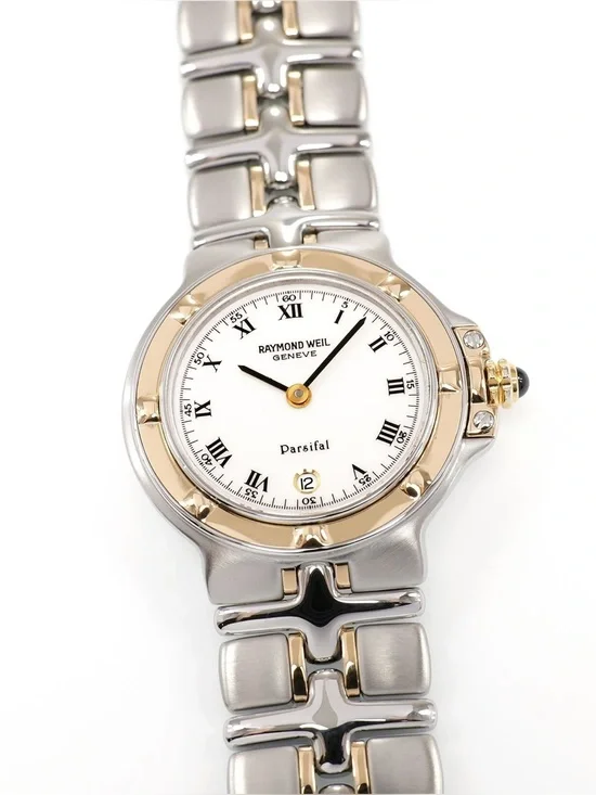 Raymond Weil Parsifal two-tone watch— silver stainless steel and 18k yellow gold