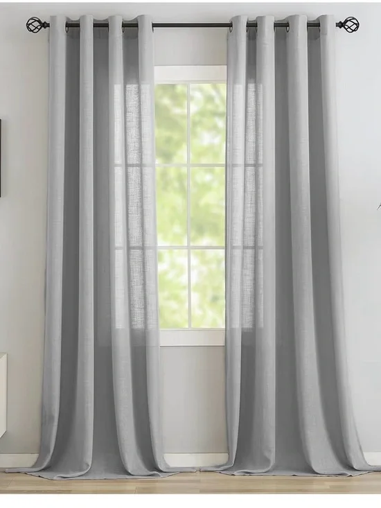 jcpenney Light Gray Sheer Grommet Curtain Panel 50w x 63”l