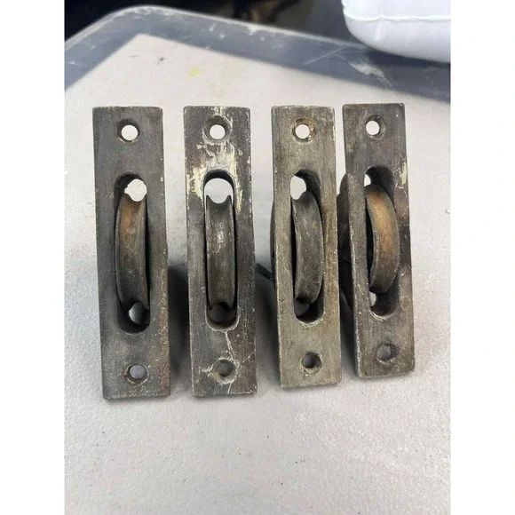 Lot Of 2 vintage victorian window weight pulleys
