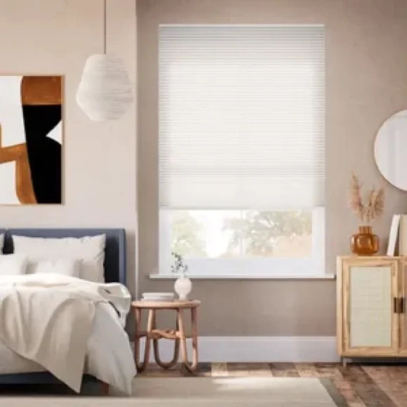 Qty 3 White Cellular Window Shade - Light Filtering Blind
