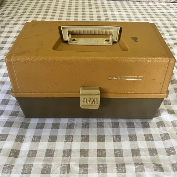 VTG 1979 Plano 3 Tray Tackle Box Fishing Outdoor Camping‎ USA Made Handle