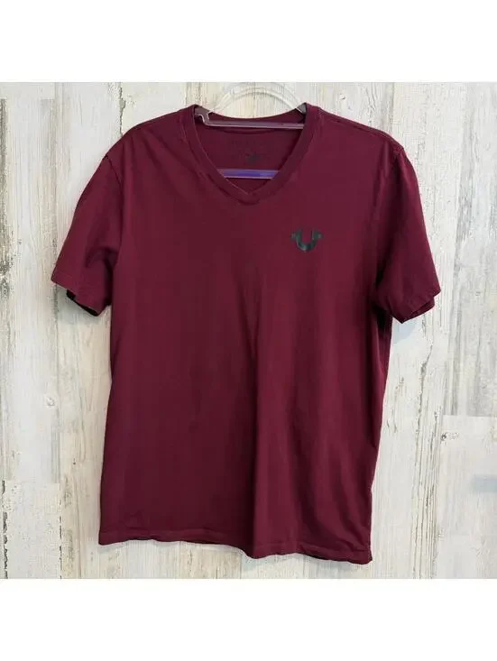 True Religion Men’s Medium Burgundy V-Neck T-Shirt