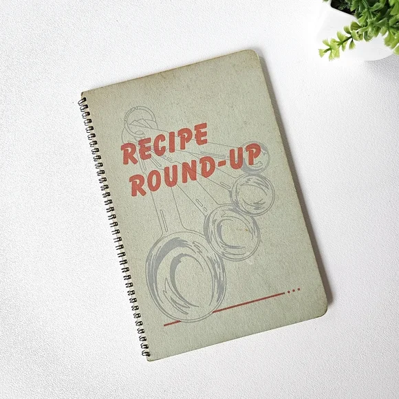 Vintage 1948 Community Cookbook “Recipe Round-Up” Spiral Bound Church Cookbook