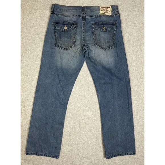 True Religion Ricky Jeans Mens 40 Straight Leg Made USA Originals Classic Denim