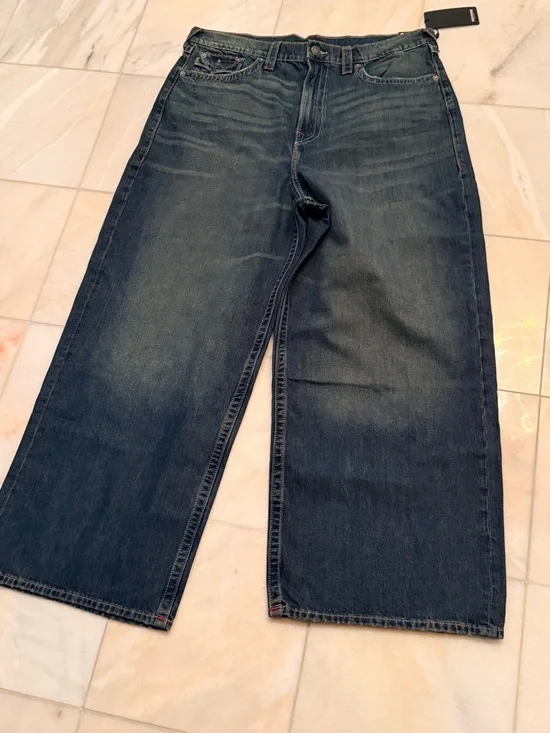 True Religion Men's Relaxed Wide-Leg Jeans in Faded Blue