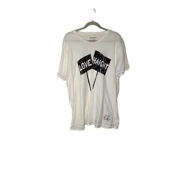 True Religion Love Haight Men's Graphic T-Shirt White XXL Short Sleeve C…