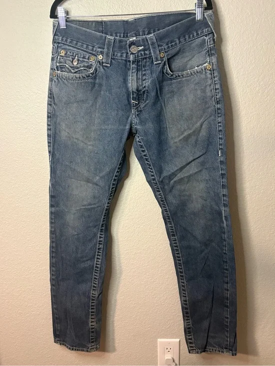 True Religion Men's Blue Denim Jeans - Skinny