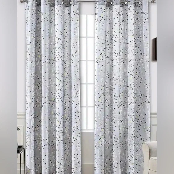 DriftAway Harper Ink Botanical Room-darkening Curtain Panel Pair 50