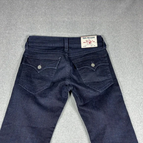 True Religion Rocco Jeans Mens 32 Fits 34x34 Dark Wash Relaxed Skinny