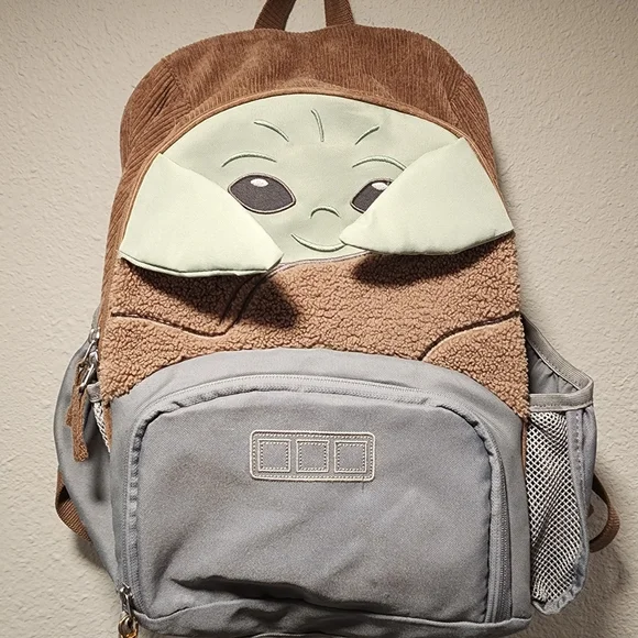 Brown and Gray Backpack with Character Design