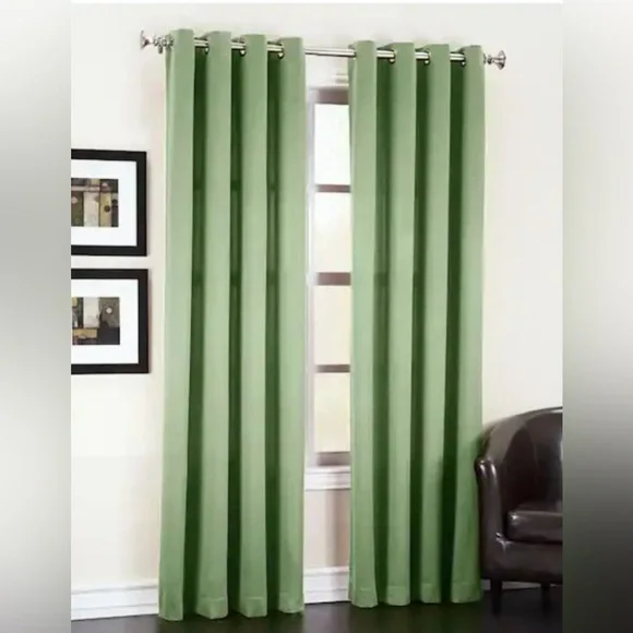 Sage Green Solid Grommet Room Darkening Curtain - 54 in. W x 84 in. L