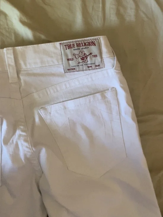 True Religion Men's all white relaxed jeans
