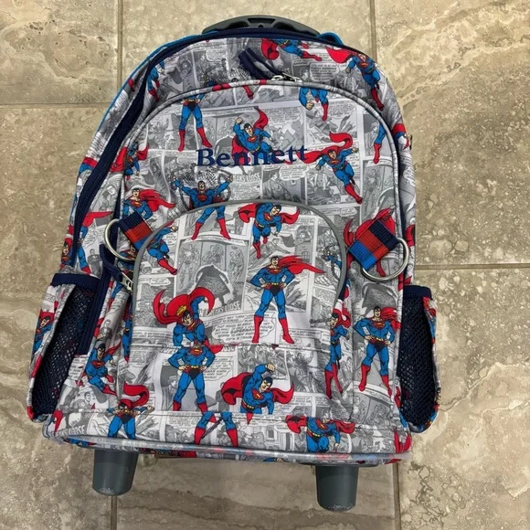 Pottery Barn Kids DC Superman Rolling Backpack‎