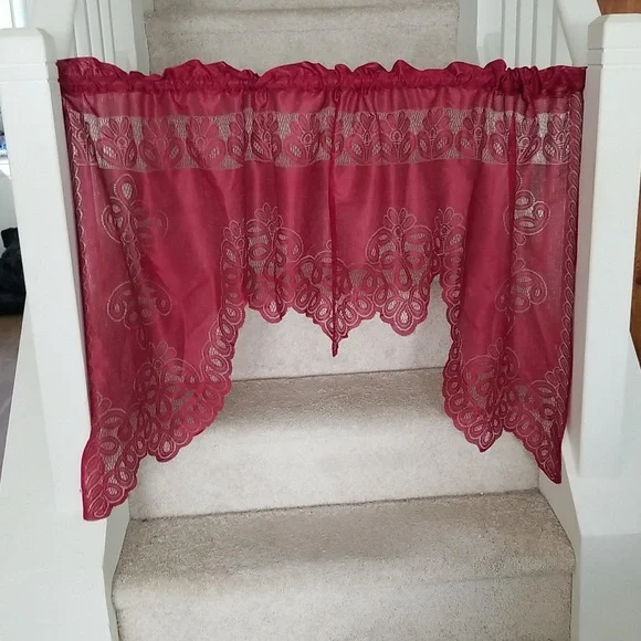 Gorgeous Wine Swag Curtains 116x34