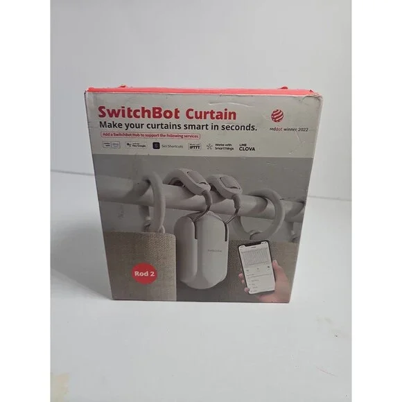 -SwitchBot W0701600 White Bluetooth Smart Electric Curtain Rod 2 Work With Alexa