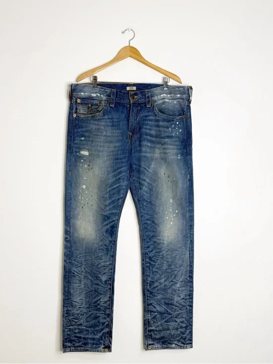 True Religion Geno Relaxed Slim Jeans Men’s 36x35 Distressed USA
