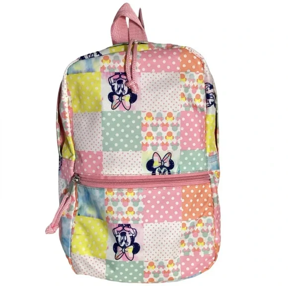 Disney Minnie Mouse Girlie Mini Backpack Toddlers Up Pink Yellow CUTE