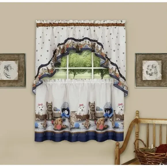 PRECIOUS PRINTED TIER & SWAG WINDOW CURTAIN SET 57