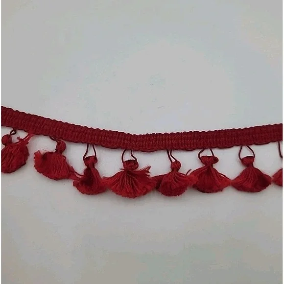 11.5 Yards Red Wrights Tassel Trim Edging‎ Fringe Curtain Pillow Craft Sewing