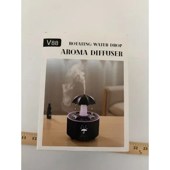 V88 Rotating water drop aroma diffuser with lightsNIB