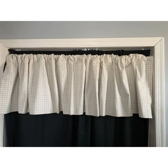 Croscill Beige Gingham Check Valance Curtain 17