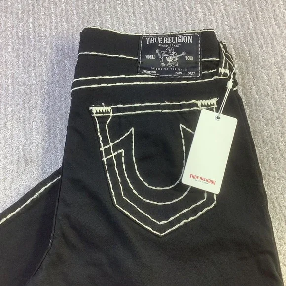 True Religion Super T Rocco Relaxed Skinny Jeans Black Rinse Mens 34 x 31 NWT