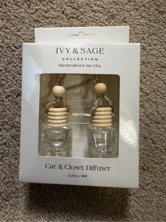 Ivy & Sage Car & Closet Diffuser Set - Natural Wood