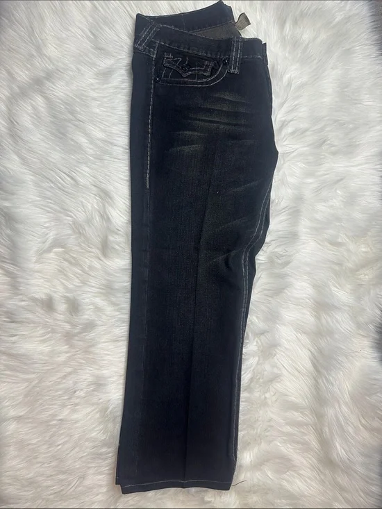True Religion Men's Black Straight-Leg Jeans