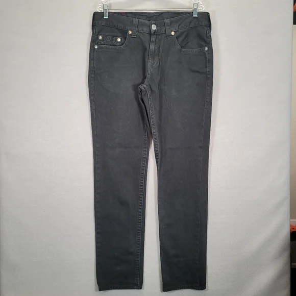 TRUE RELIGION Men's BLACK SKINNY JEANS Size 34 X 33