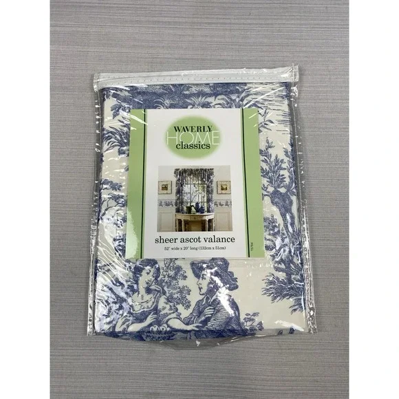 Waverly Home Classics‎ Country Life Wedgewood Blue Sheer Ascot Valance 52