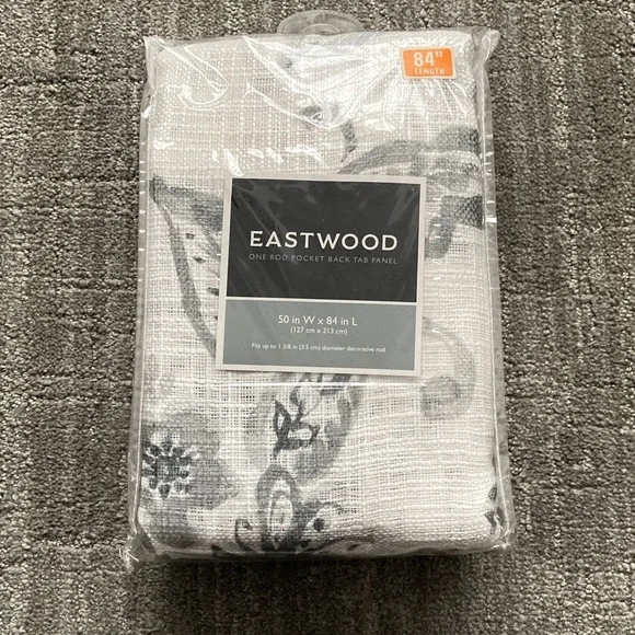 Eastwood One Rod Pocket Back Tab Panel in Mulberry Gray 50W x 84L