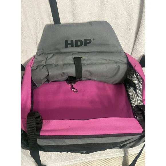 HDP Dog Car Seat- Pink &black Used Extra Small - Small Breads Under 40LBS