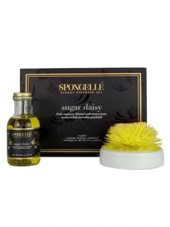 Spongellé Sugar Daisy Floret Diffuser Set, NIB