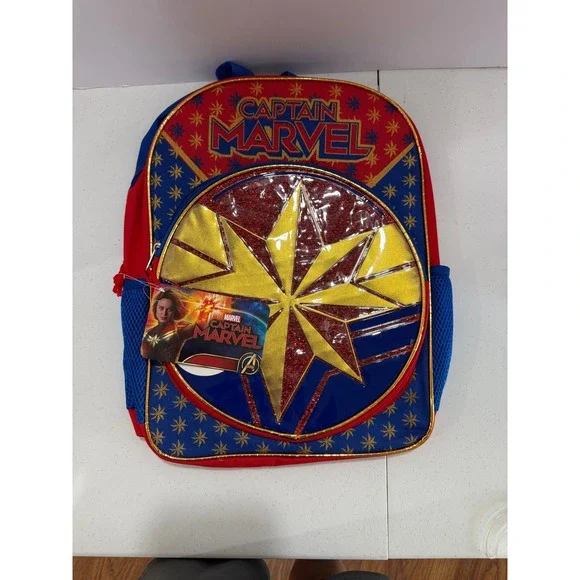 Marvel Captain Marvel Kids Backpack New‎ With Tags Molded Front School Bag