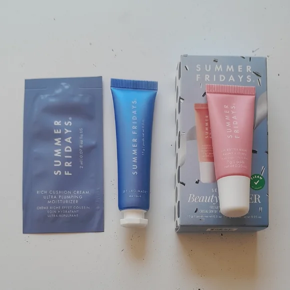 SUMMER FRIDAYS Lip Butter Balm Pink Sugar Jet Lag Mask Cushion Plumping Clean