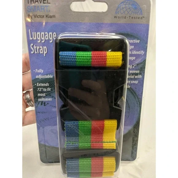 Victor Kiam Luggage Strap 2 Inch Rainbow Extends to 72 Inch Travel‎ Smart