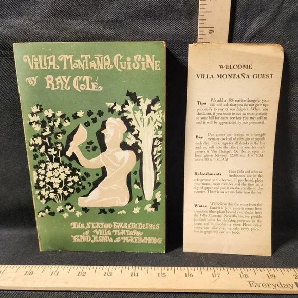 Vintage Cookbook Villa Montana Cuisine By Ray Coté And Pamphlet Used