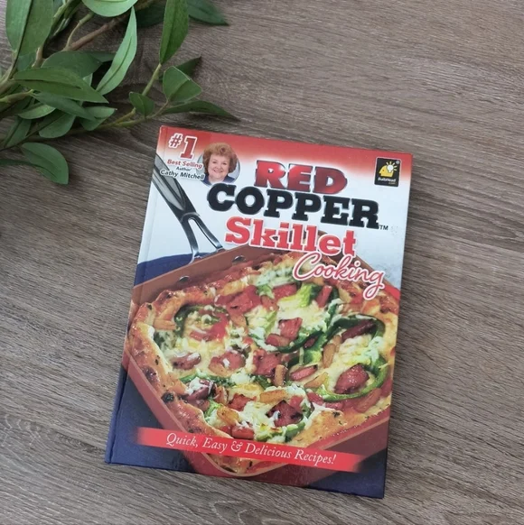 Red Copper Skillet Cooking Cookbook from Cathy Mitchell by BulbHead