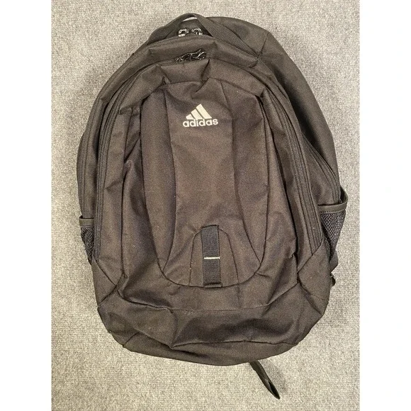 adidas Black Backpack Laptop School Travel Multiple Compartments Mesh Pockets